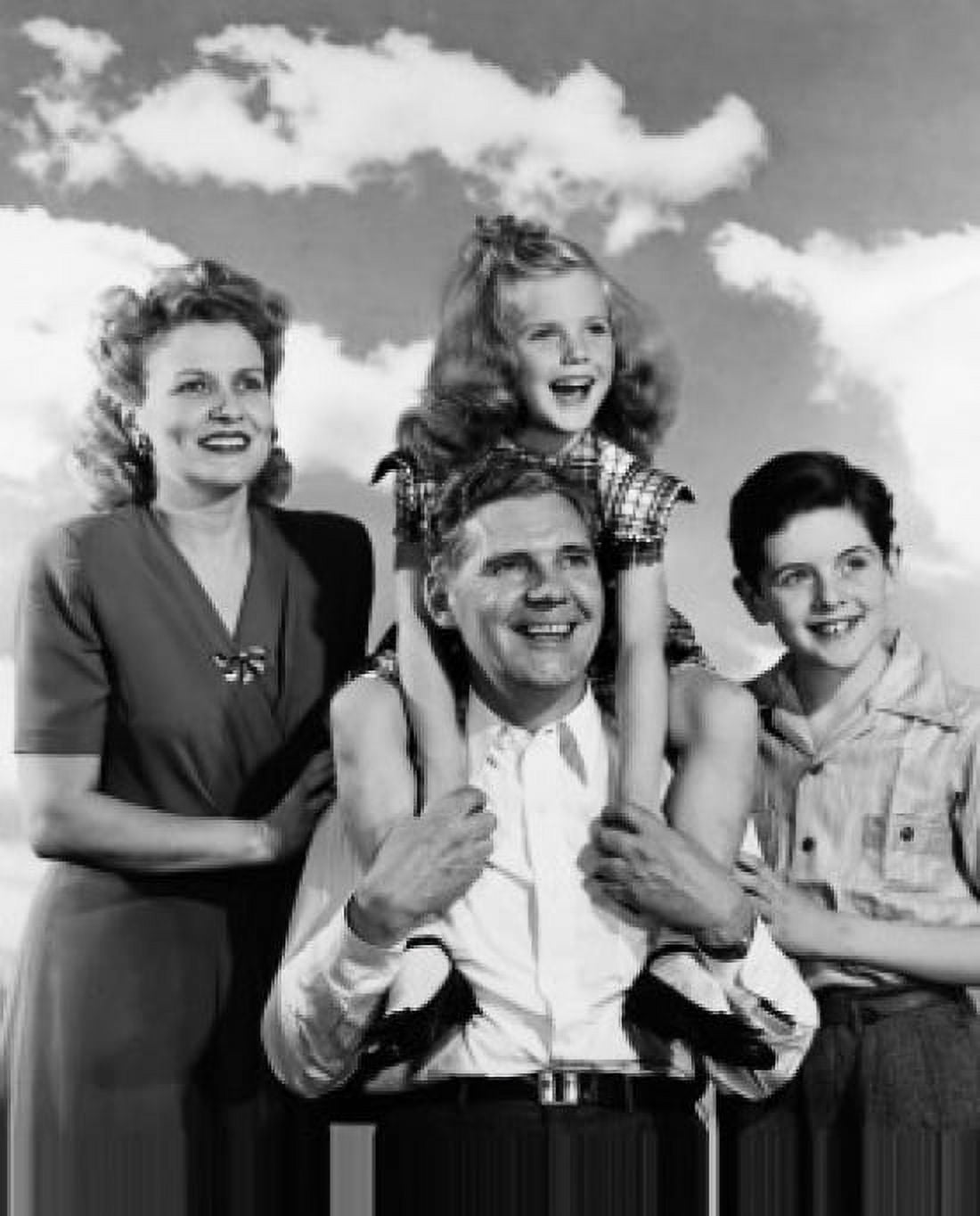 Parents and their children standing Canvas Art - (18 x 24)