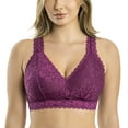 thumbnail image 1 of Parfait Adriana Banded Stretch Lace Wireless Bralette (P5482),40GG,Blackberry, 1 of 6