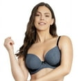 thumbnail image 1 of PARFAIT Women's Casey Plunge Molded T-Shirt Bra Dark Blue Denim-32D, 1 of 4