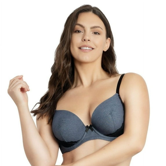 PARFAIT Women's Casey Plunge Molded T-Shirt Bra Dark Blue Denim-32D