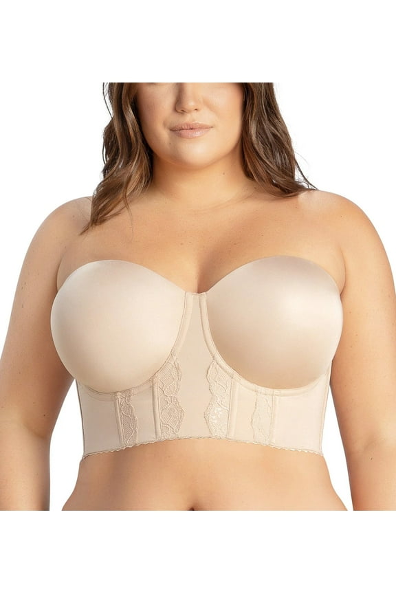 Elissa Molded Underwire Midi Bustier (P50116),34GG,European Nude