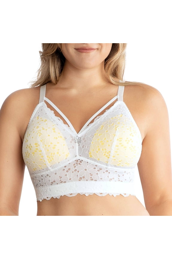 Mia Wire-Free Full Bust Bralette, Pearl White, S Plus