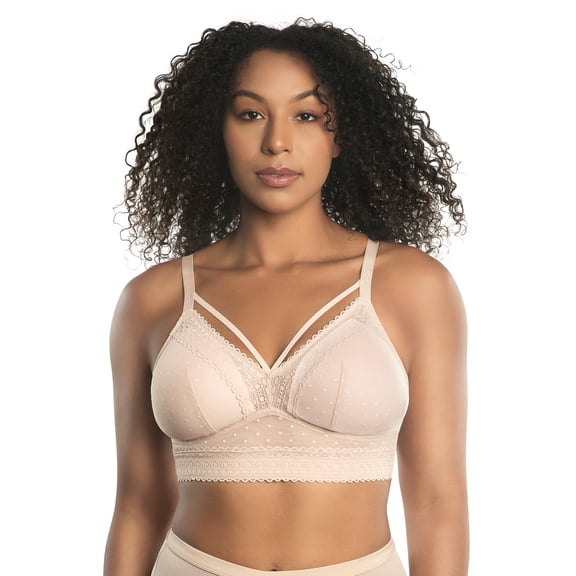 Parfait Mia Dot Wire-Free Padded Mesh Bralette (P6011),42G,Cameo Rose