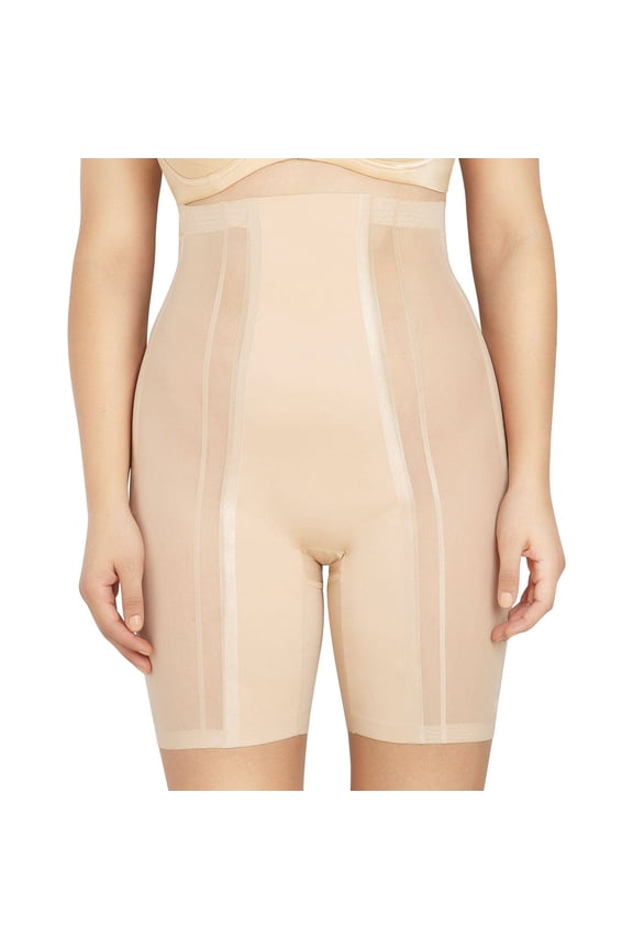 Shea Mid Thigh Slimmer Short, Black, L