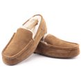 thumbnail image 1 of Parfeying Men's Indoor Outdoor Sheepskin Moccasins Slippers Memory Foam Driving Style Shoes, 1 of 8