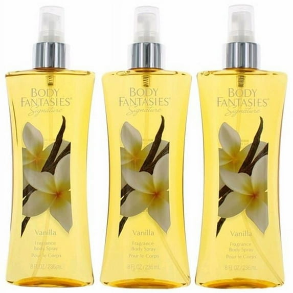 Vanilla by Body Fantasies, 3 Pack 8 oz Fragrance Body Spray for Women