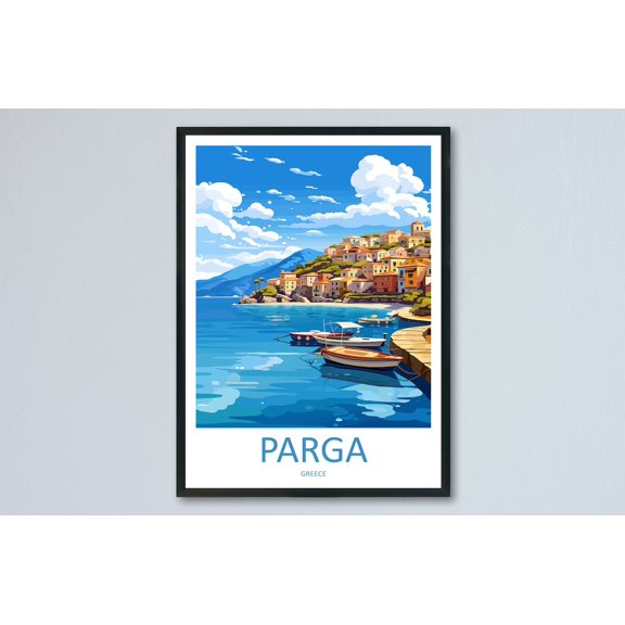 Parga Travel Wall Art Scenic Landscape Wall Art Unframed Paper Print