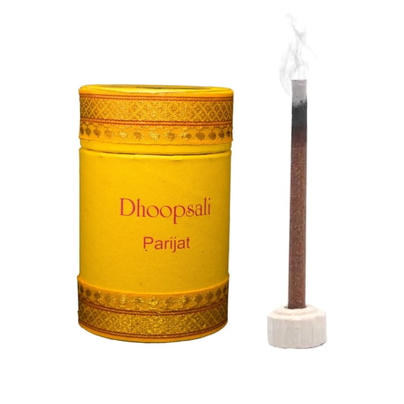 Parijat Dhoop Sticks - 3" Length - 50 Sticks with Ceramic Holder