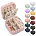 thumbnail image 1 of Parima Pink Travel Jewelry Organizer - Travel Accessories for Women, Travel Essentials, Travel Jewelry Case Organizer, Birthday Gifts for Women, Mom, Friends, Bridesmaid Gifts for Women, 1 of 7