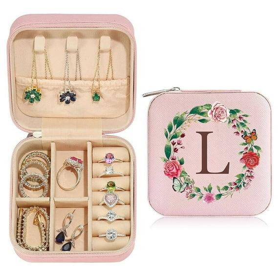 Parima Sister Gifts, Sister Gifts, Pink Initial Travel Jewelry Box, Sisters Gifts From Sister, Sister Birthday Gift Ideas, Sister Wives Gift,Sisters Gifts From Sister In Law, L