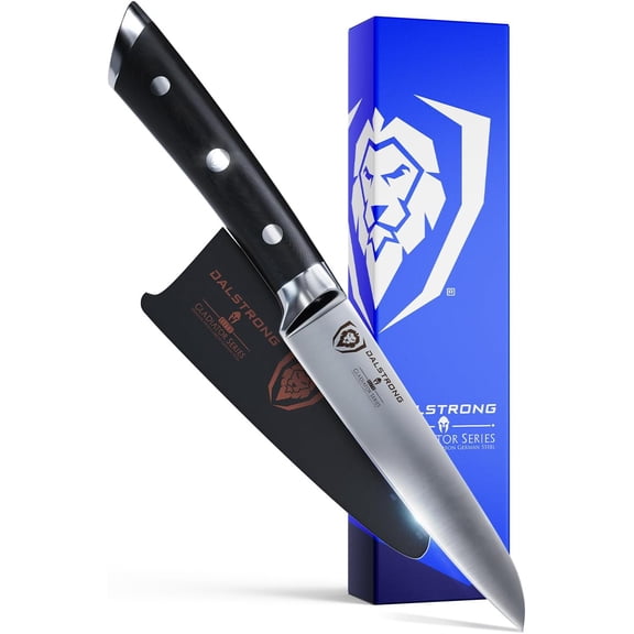 Paring Knife - 3.5 inch - Gladiator Series Elite - Forged High-Carbon German Steel - Black G10 Handle - Sheath Included - Razor Sharp Kitchen Knife - Cooking Chef Knife - NSF Certified