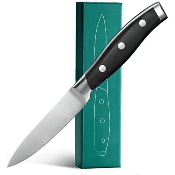 Paring Knife 3.5 inch Small Kitchen Knife with Elegant Gift Box, Sharp Forged German Carbon Stainless Steel Fruit Knife, Full Tang, Ergonomic Handle-Classic Series$$