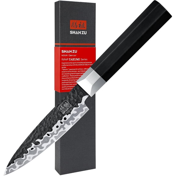 Paring Knife 3.7 Inch, Japanese High Carbon Steel 10Cr15Mov Small Kitchen Knife, Ultra Sharp Fruit Knife with Ergonomic G10 Handle, Dishwasher Safe, Gifts for Women & Men