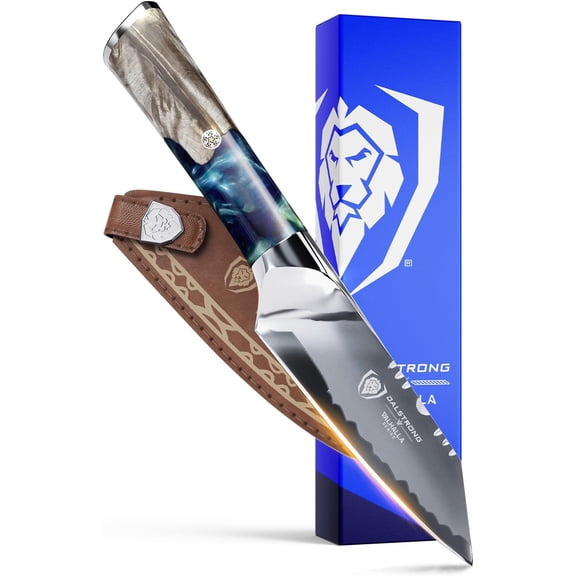 Paring Knife - 4 inch - Valhalla Series - 9CR18MOV HC Steel - Celestial Resin & Wood Handle - Professional Kitchen Knife Gift - Razor Sharp - w/Leather Sheath
