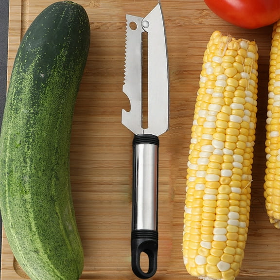 Paring Knife, Multifunctional Stainless Steel Fruit Knife, Plastic Handle Kitchen Gadget for Peeling Slicing Digging Bottle Opening