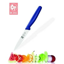 Paring Knife Straight - 4 - ICEL Quality Stainless Steel Blade  Extremely Sharp Edge - Dishwasher Safe  Anti Rust Knives - Multipurpose Professional Kitchen Utensil Blue - Made in Europe