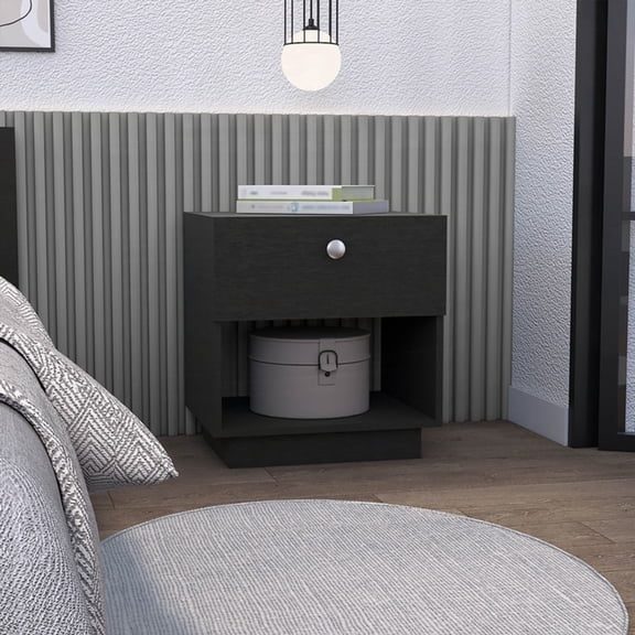 Paris 1 Drawer Nightstand with Open Shelf Bedroom Storage