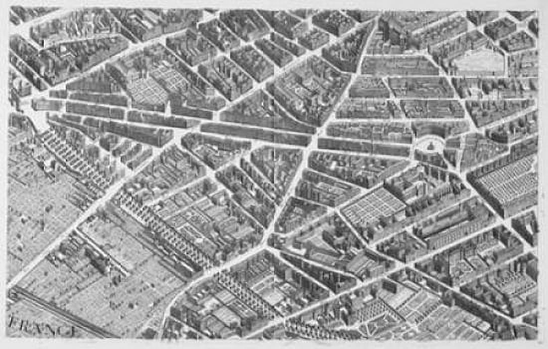 Paris 1739 Sectional map Canvas Art - Michel-Etienne Turgot (12 x 18)