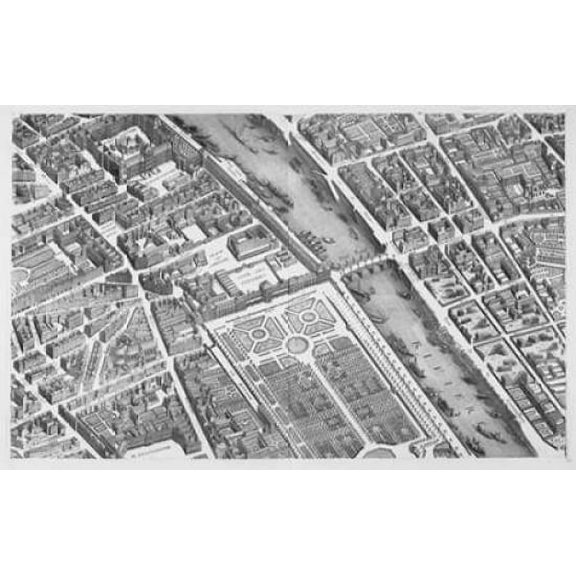 Paris 1739 Sectional map Canvas Art - Michel-Etienne Turgot (12 x 18)