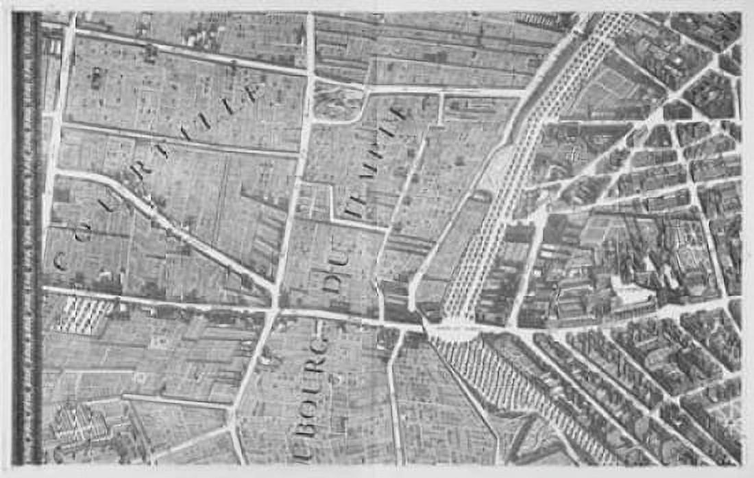 Paris 1739 Sectional map Canvas Art - Michel-Etienne Turgot (12 x 18)