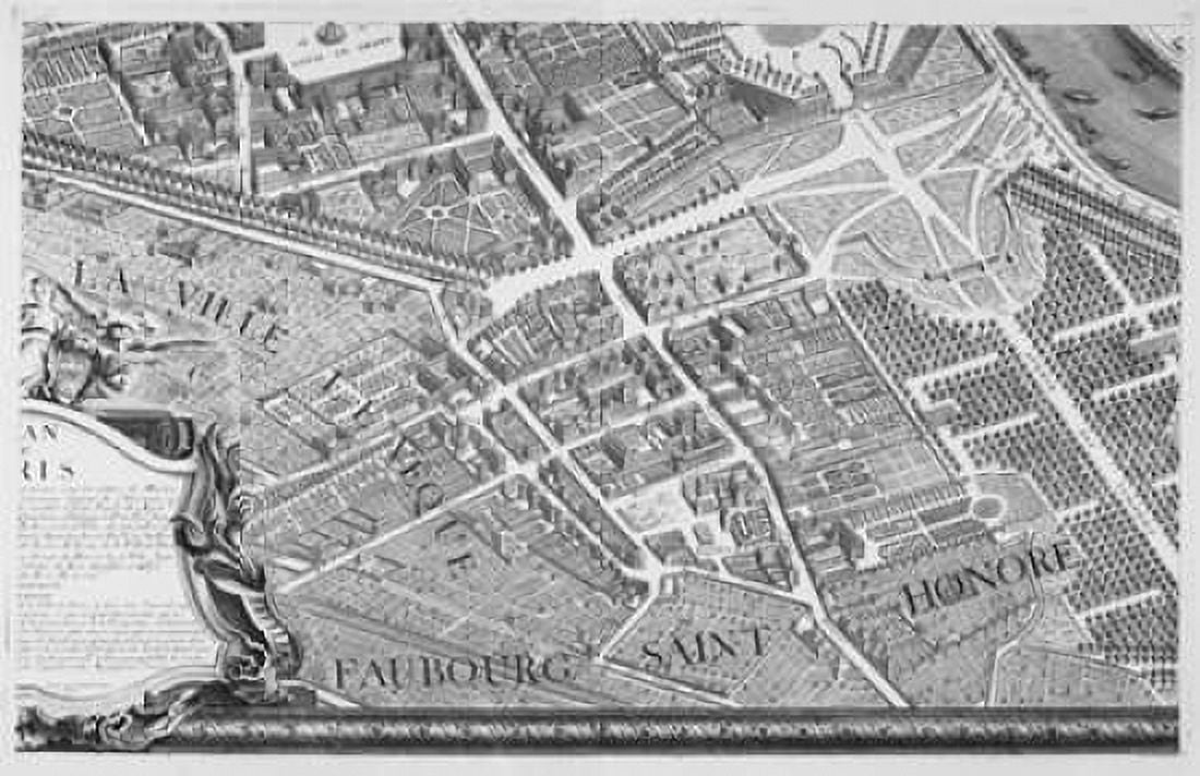 Paris 1739 Sectional map Canvas Art - Michel-Etienne Turgot (12 x 18)