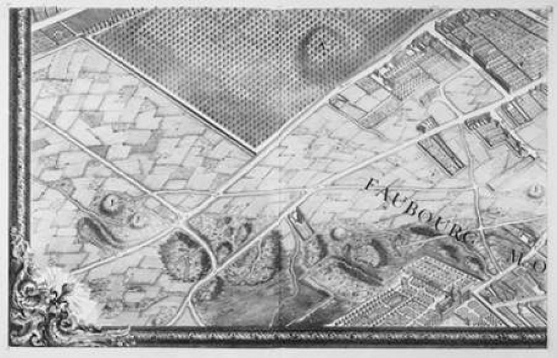 Paris 1739 Sectional map Canvas Art - Michel-Etienne Turgot (12 x 18)