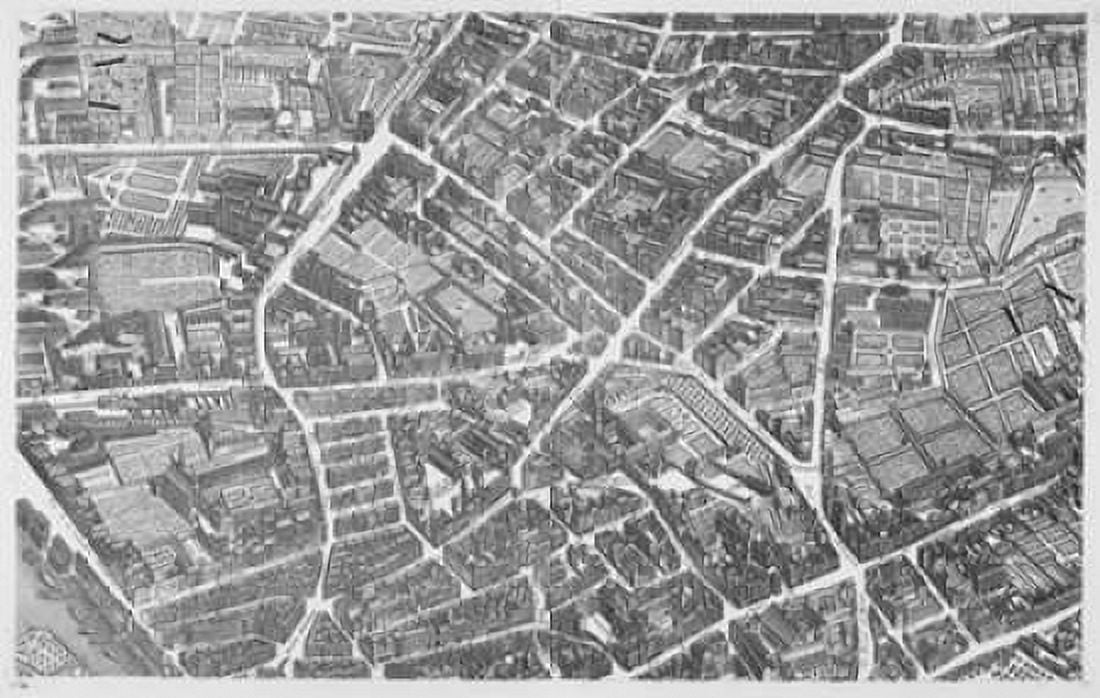 Paris 1739 Sectional map Canvas Art - Michel-Etienne Turgot (12 x 18)