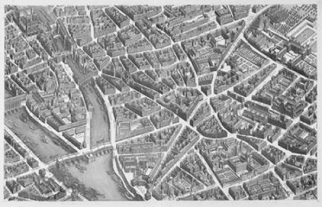 Paris 1739 Sectional map Canvas Art - Michel-Etienne Turgot (12 x 18)