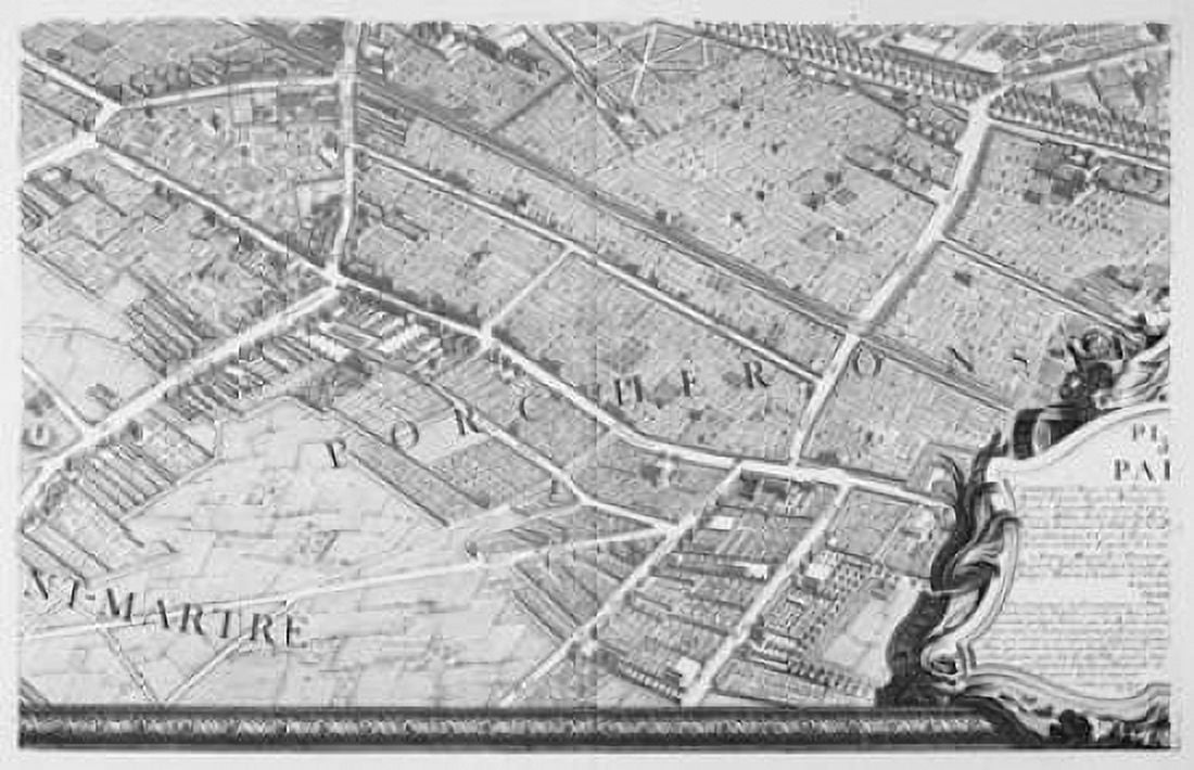Paris 1739 Sectional map Canvas Art - Michel-Etienne Turgot (24 x 36)