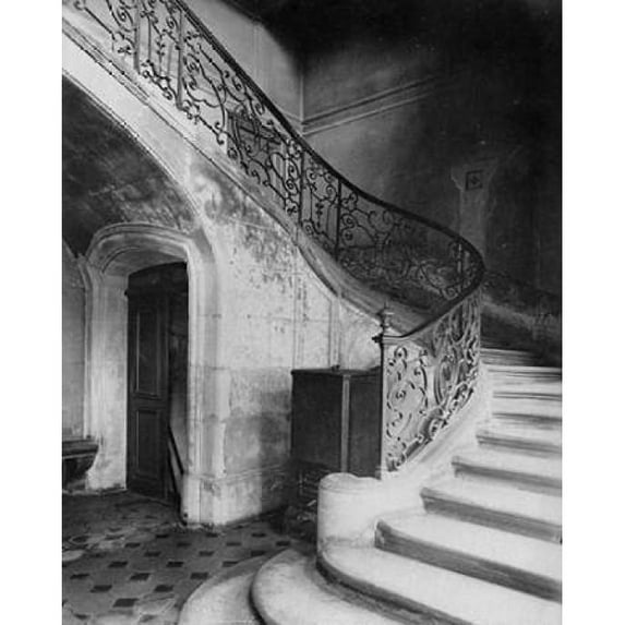 Paris 1900 - Staircase Hotel de Brinvilliers rue Charles V Poster Print by Eugene Atget