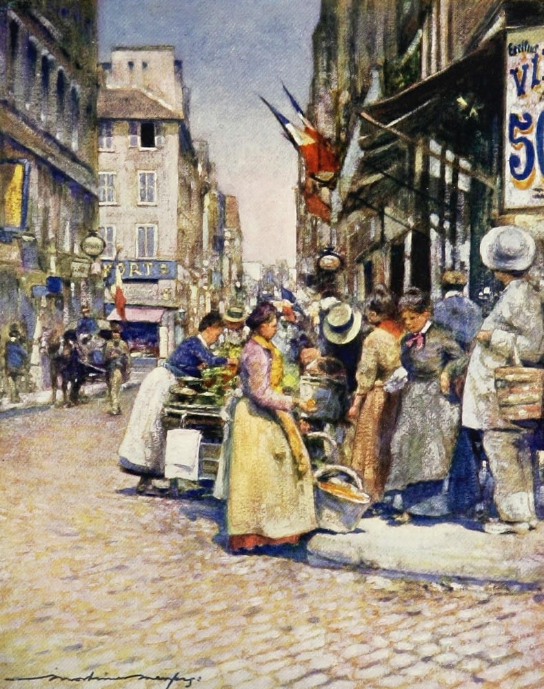 Paris 1909 A corner at the Rue de Seine Canvas Art - Mortimer Menpes (24 x 36)