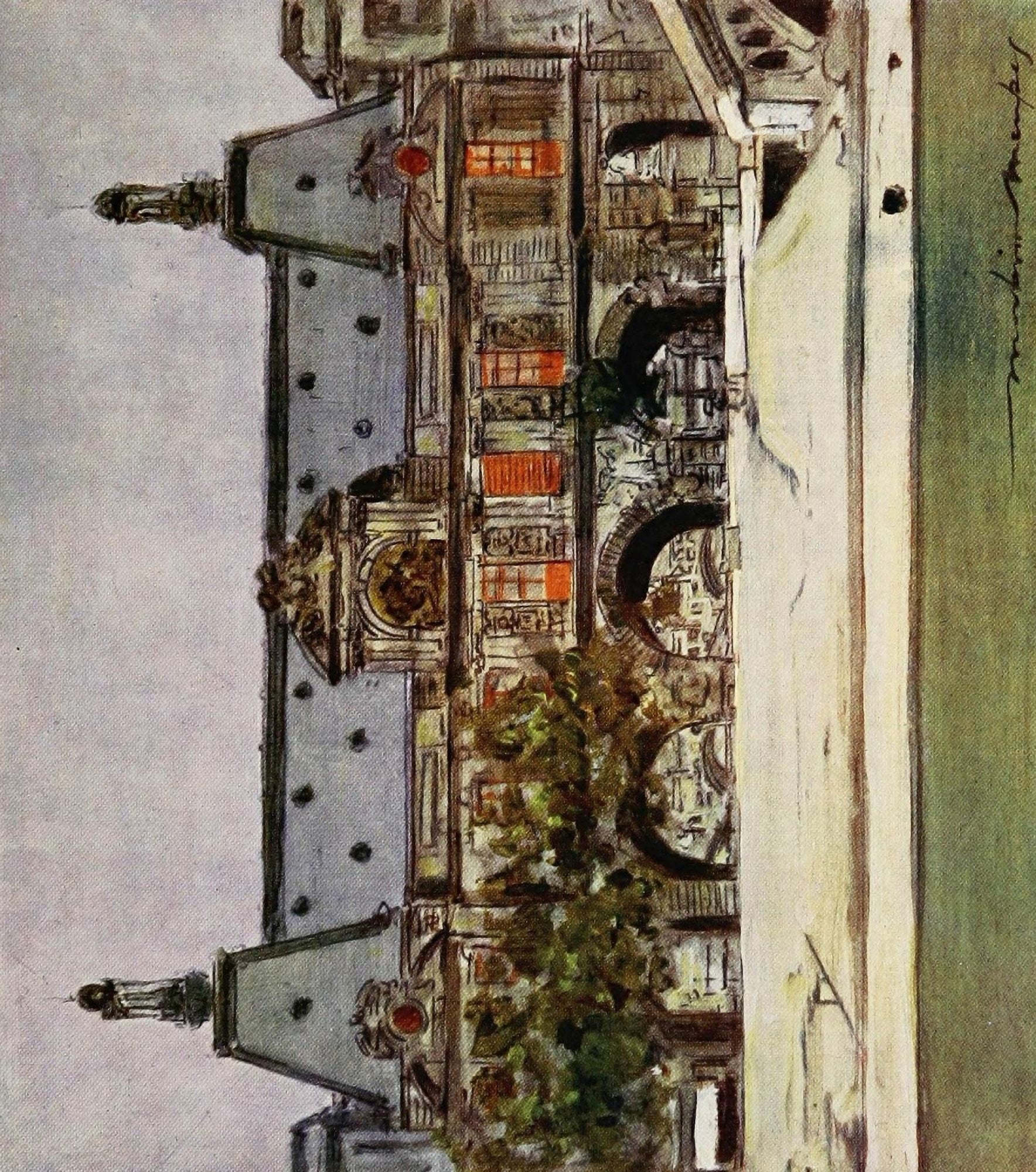 Paris 1909 Louvre Canvas Art - Mortimer Menpes (24 x 36)