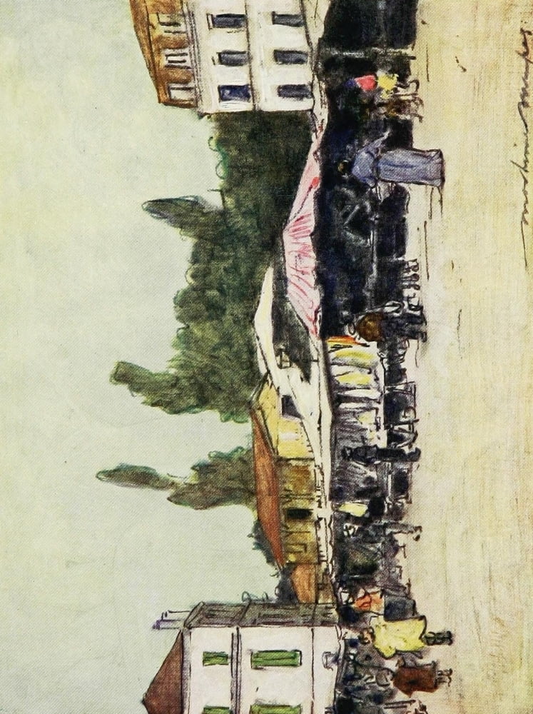 Paris 1909 Marche de Neuilly Canvas Art - Mortimer Menpes (24 x 36)