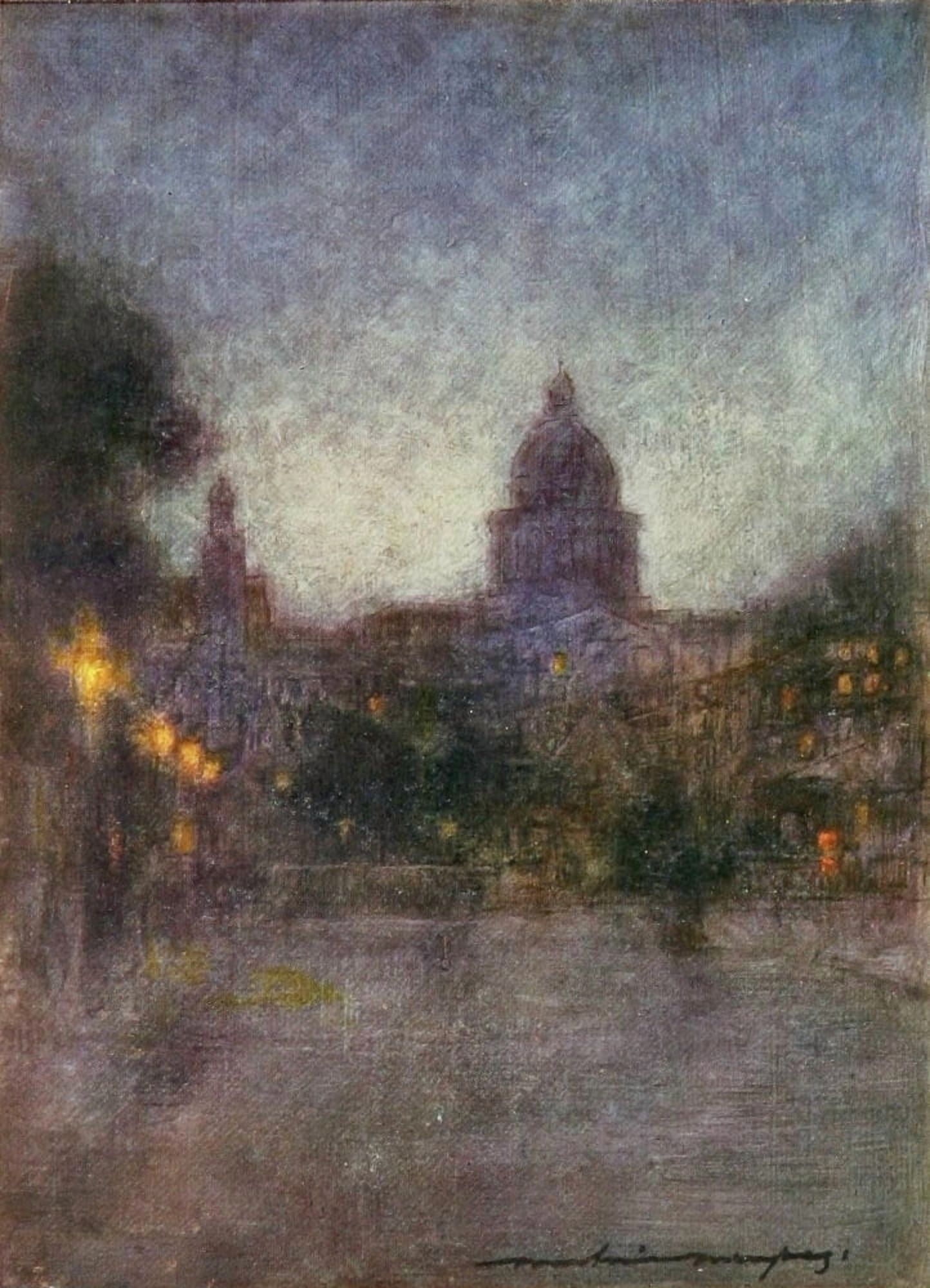 Paris 1909 Paris by Night Canvas Art - Mortimer Menpes (18 x 24)