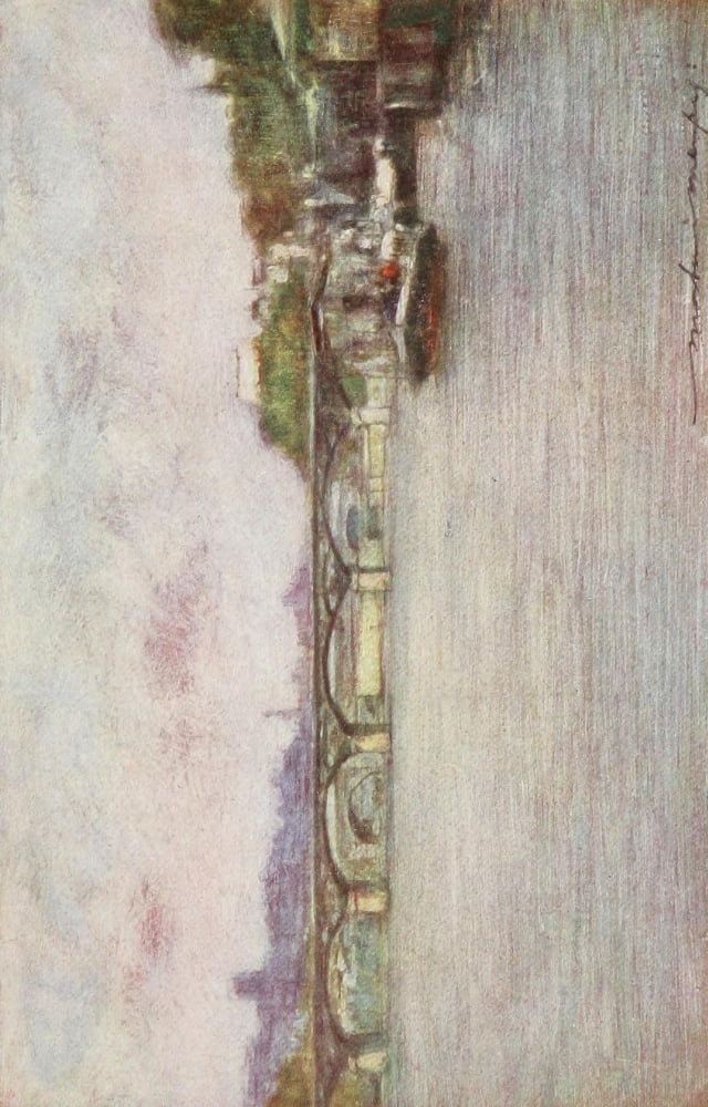 Paris 1909 Pont des Arts 1 Canvas Art - Mortimer Menpes (18 x 24)