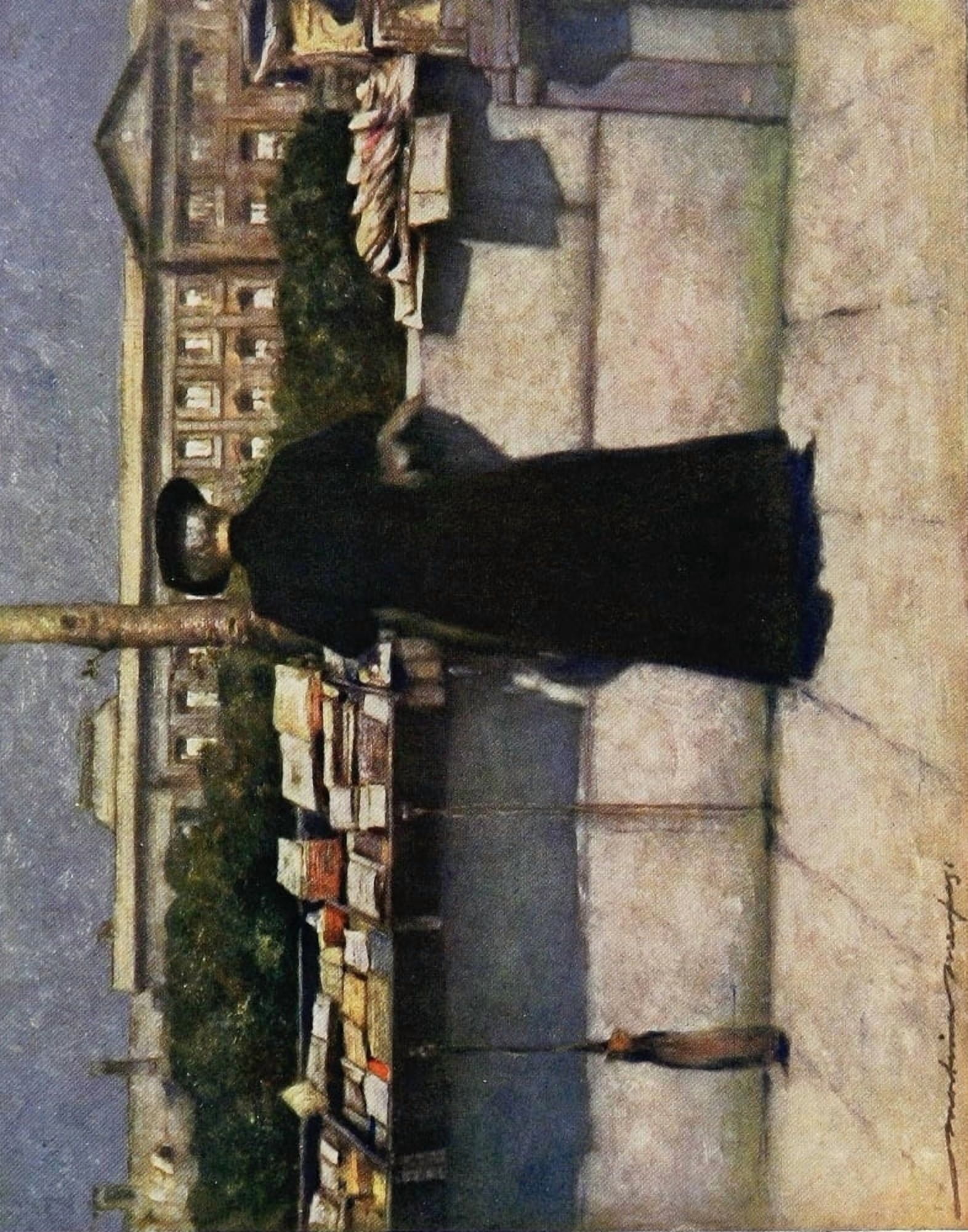 Paris 1909 Seine Bookstall Canvas Art - Mortimer Menpes (18 x 24)