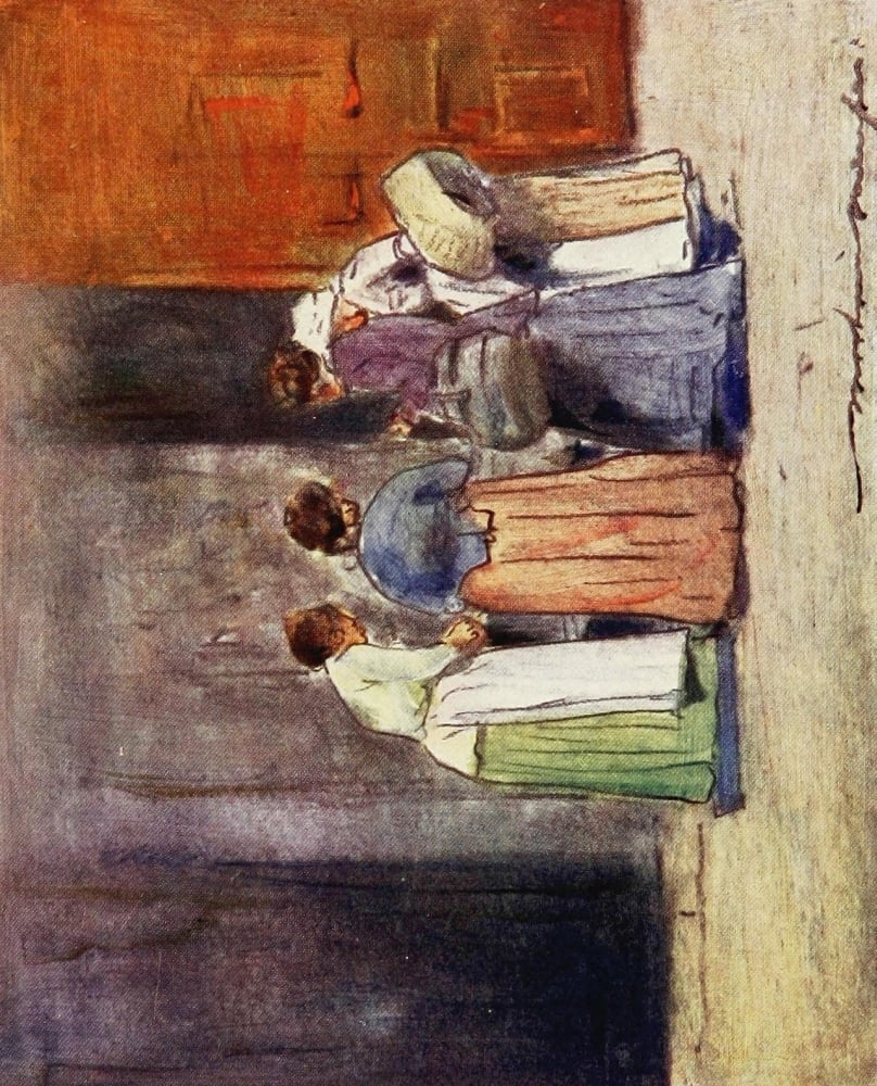 Paris 1909 Shop by the side of the Seine Canvas Art - Mortimer Menpes (18 x 24)