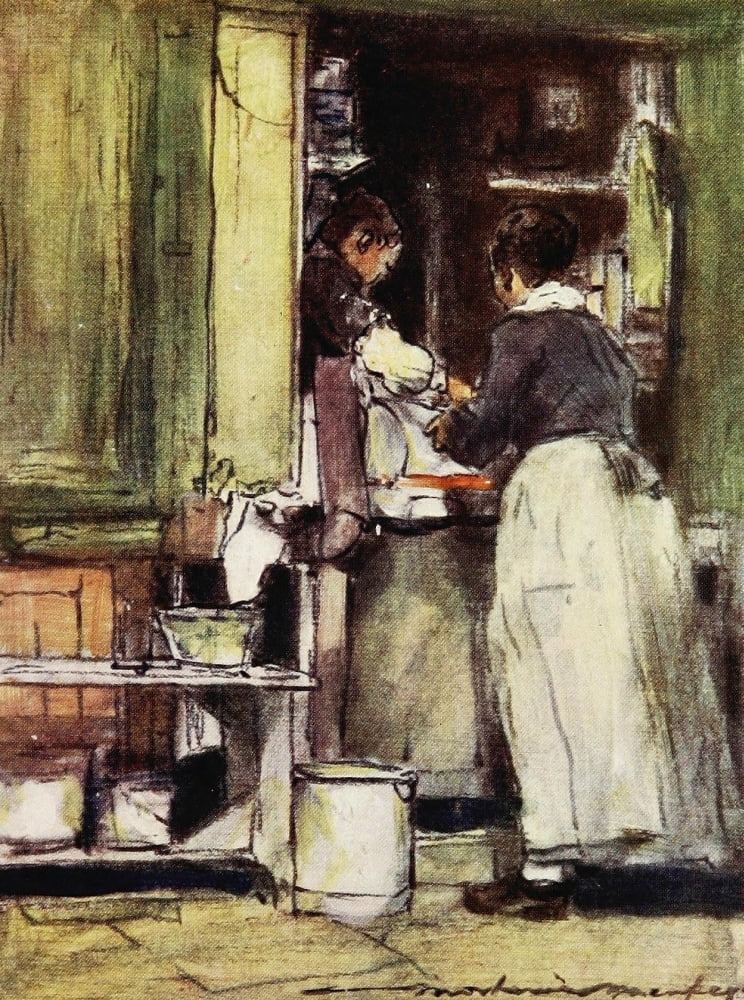 Paris 1909 Shop near Central Market Canvas Art - Mortimer Menpes (18 x 24)