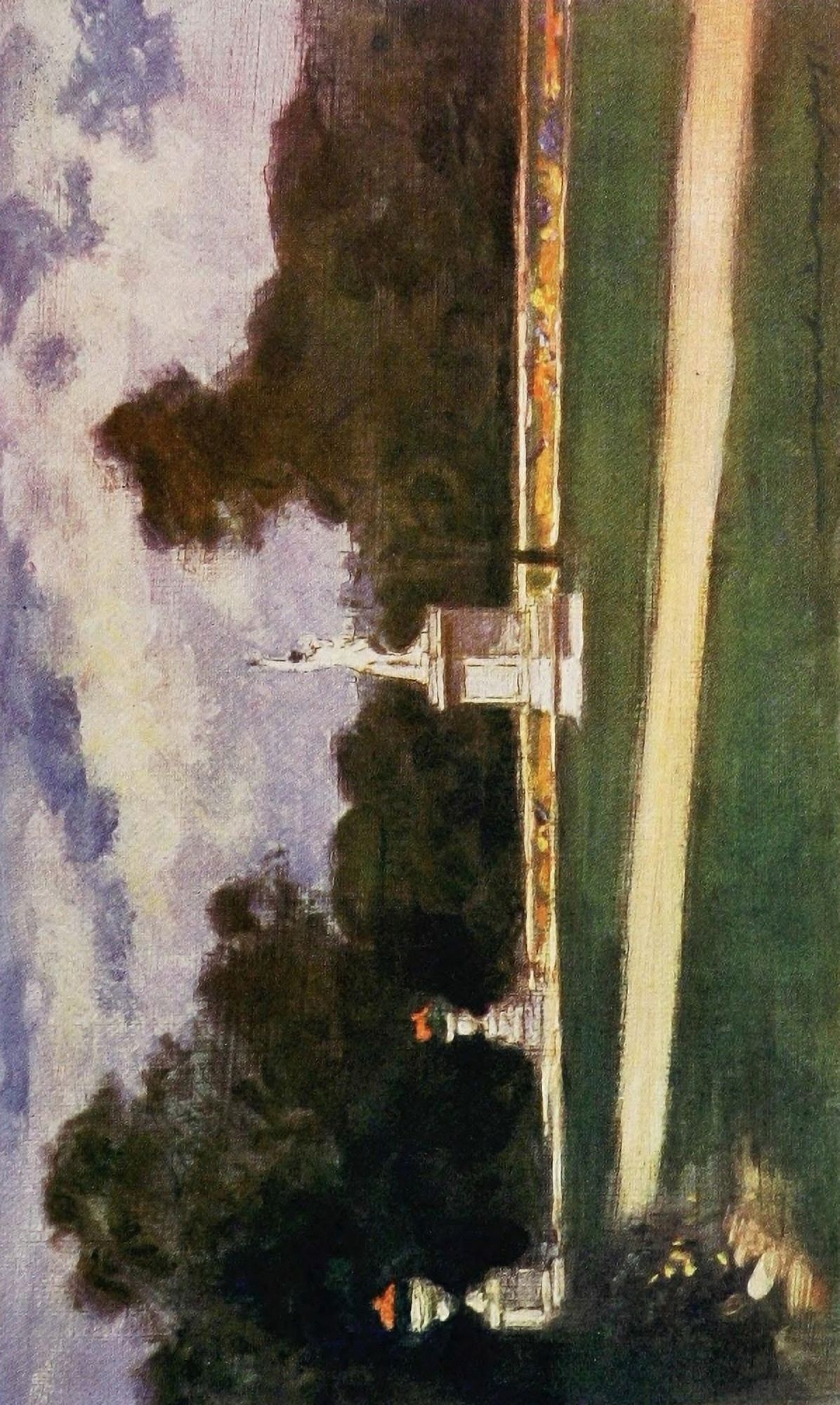 Paris 1909 Tuileries Gardens lawns Canvas Art - Mortimer Menpes (24 x 36)