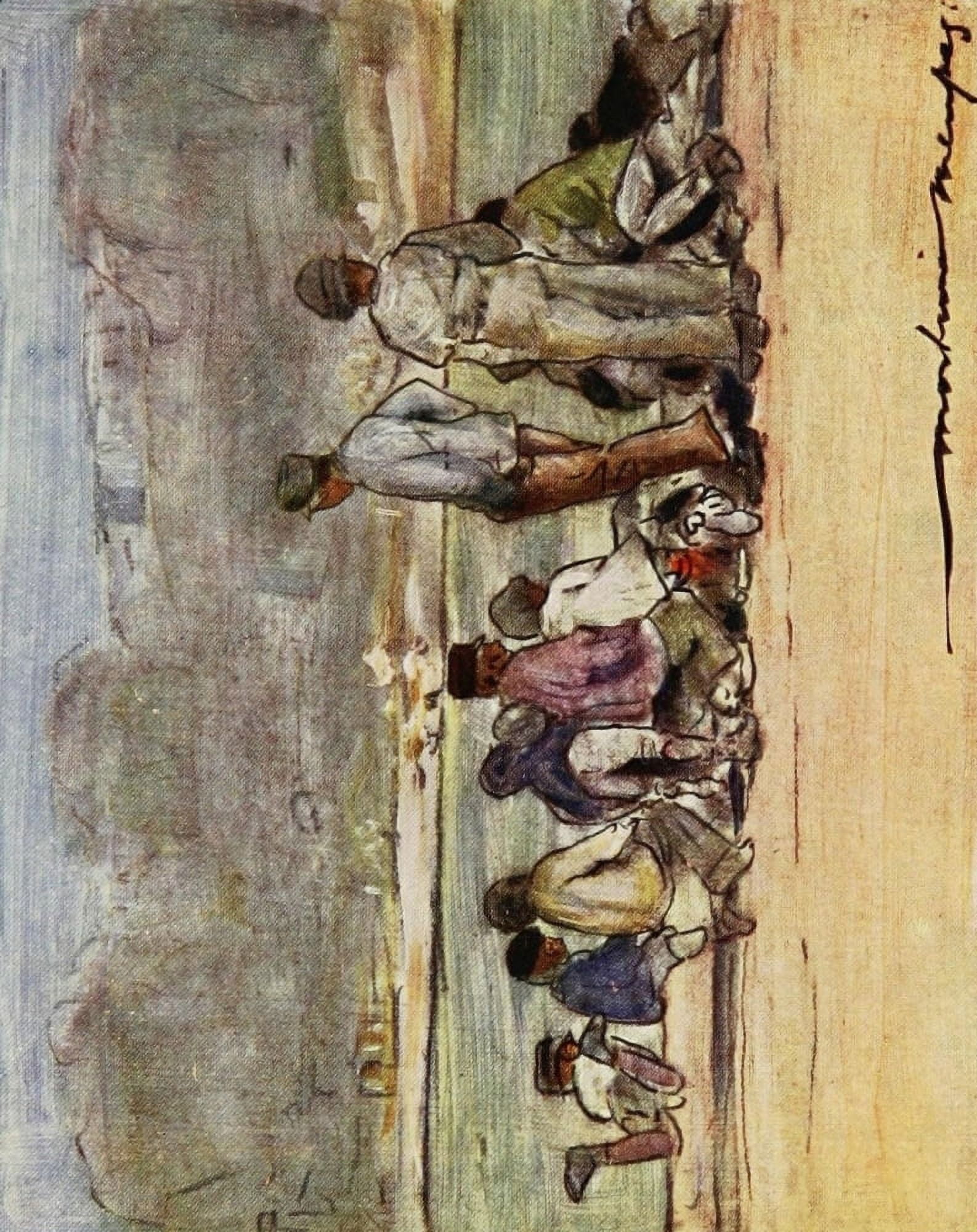 Paris 1909 Tuileries pond Canvas Art - Mortimer Menpes (24 x 36)