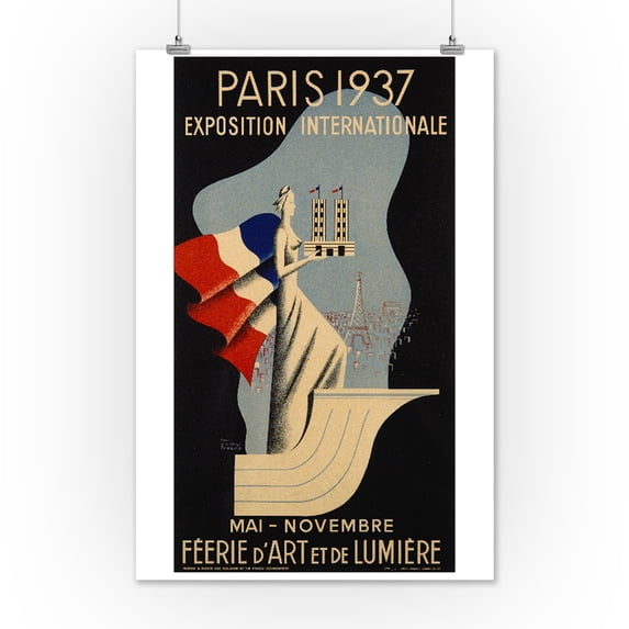 Paris 1937 Exposition Internatonale - Feerie d'Art et de Lumiere Poster (artist: ) France c. 1937 (12x18 Art Print, Wall Decor Travel Poster)