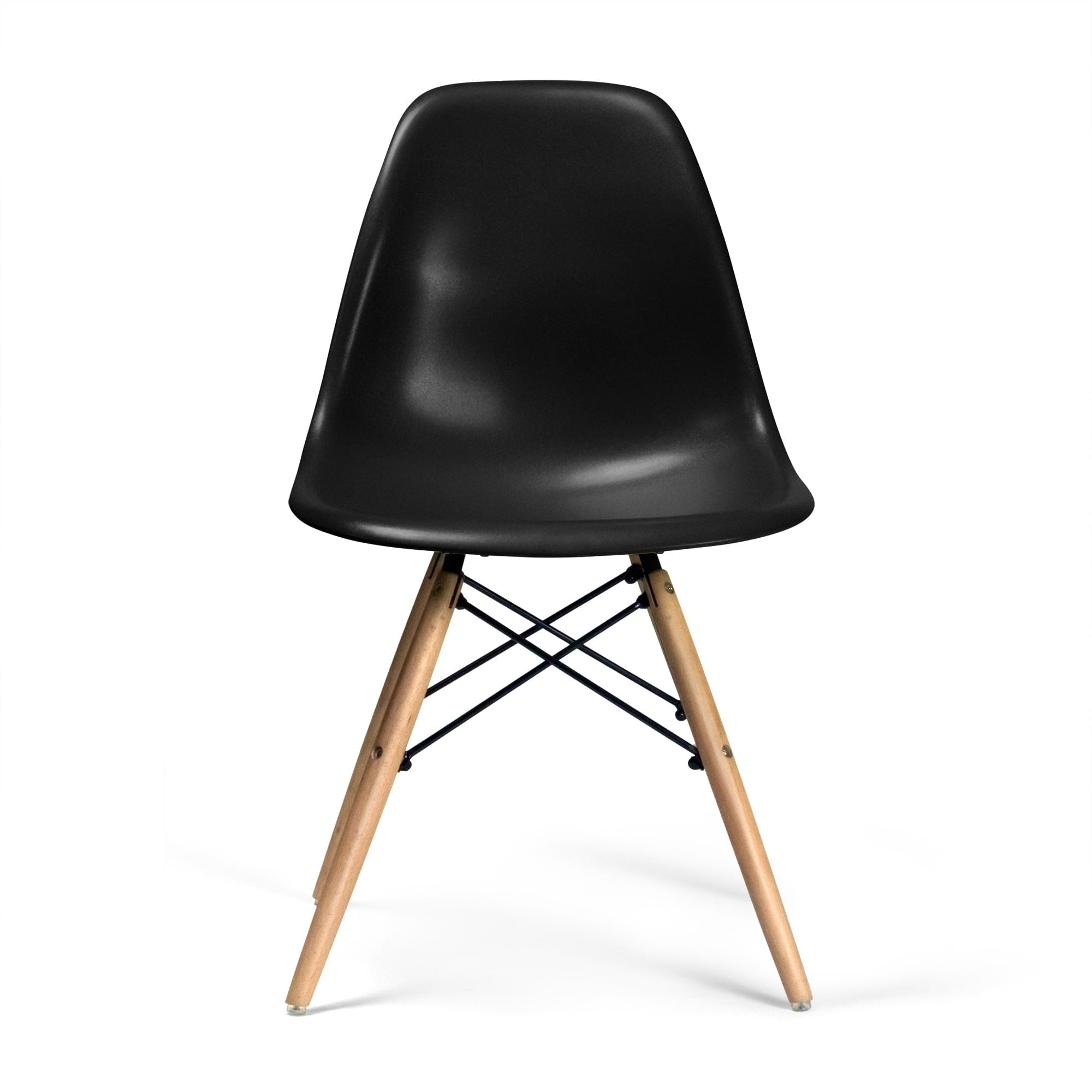 Paris-2 Side Chairs with Natural Legs (Set of 2) Black