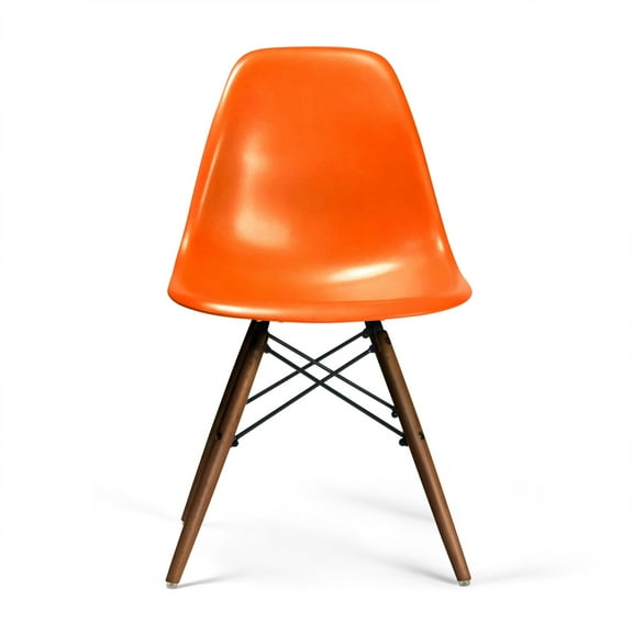 Paris-2 Side Chairs with Walnut Legs (Set of 2) Orange