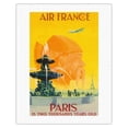 thumbnail image 1 of Paris - 2000 years old - Vintage Travel Poster by Vincent Guerra c.1949 - Fine Art Rolled Canvas Print 20in x 26in, 1 of 4