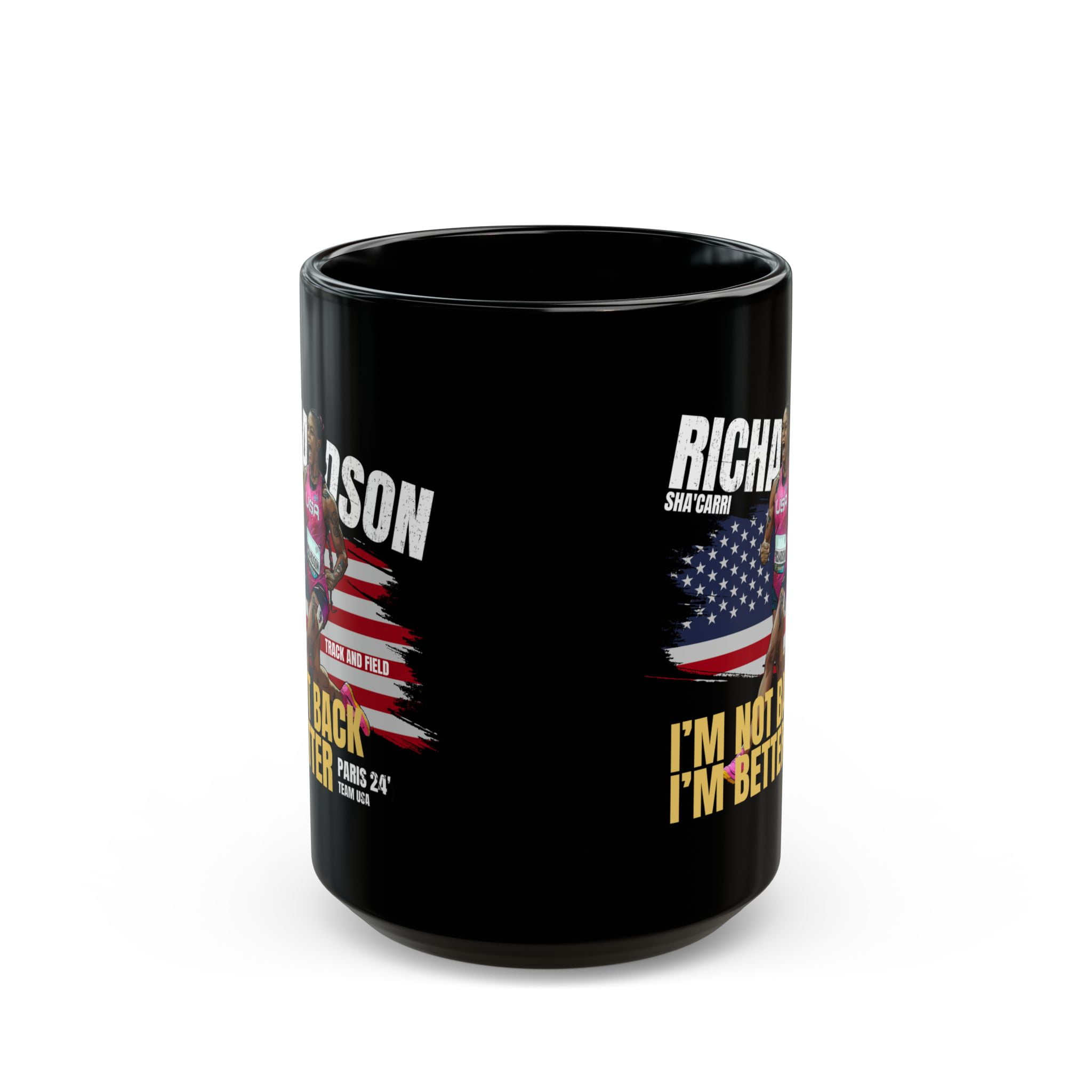 Paris 2025 Team USA Sha'Carri Richardson Black Mug Gift (11oz, 15oz