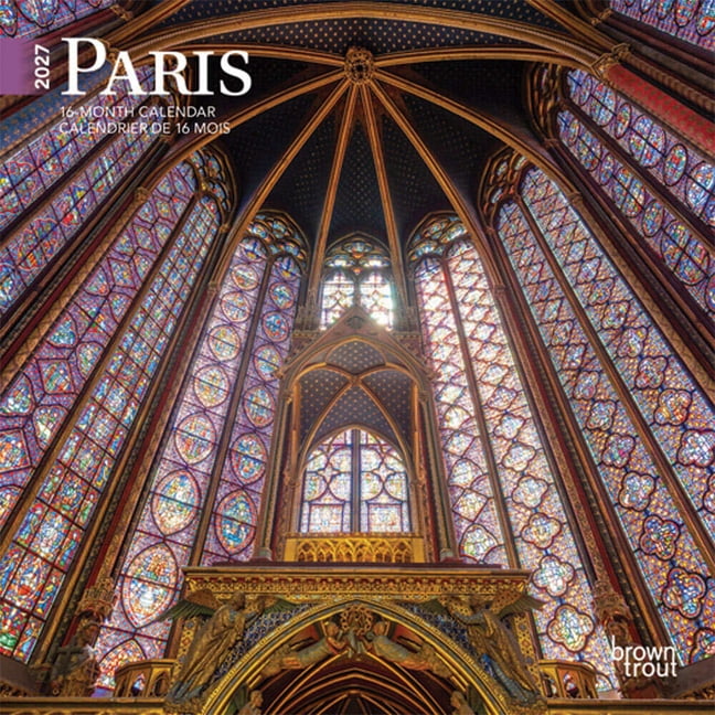 Paris 2027 7 X 14 Inch (Hanging) Monthly Mini Wall Calendar English/French Bilingual, (Paperback)