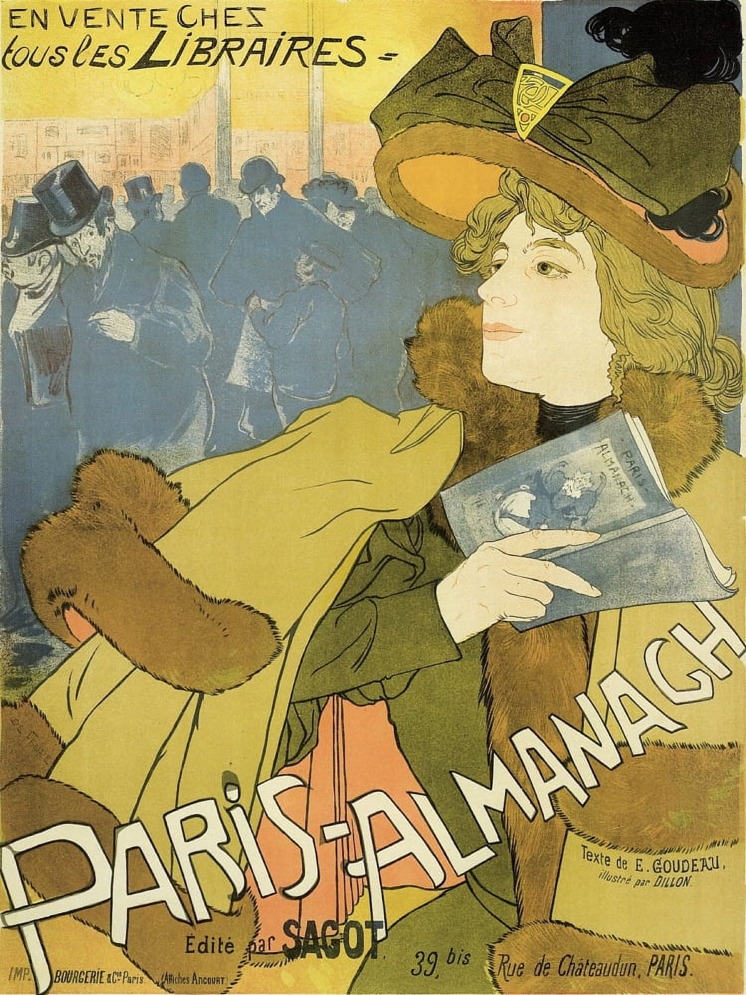 Paris Almanach 1894 Cover Canvas Art - Georges de Feure (18 x 24)