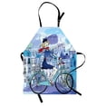 thumbnail image 1 of Paris Apron Young Woman With French Hat and Funny Cat on Bicycle in Paris Street Watercolor, Unisex Kitchen Bib Apron with Adjustable Neck for Cooking Baking Gardening, Multicolor, by Ambesonne, 1 of 3