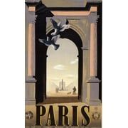 Paris Arc Triomph Poster Print - Apple Collection Vintage (14 x 24)