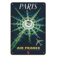 thumbnail image 1 of Paris - Arc de Triomphe (Arch of Triumph) - France - Vintage Airline Travel Poster by Pierre Baudouin c.1963 - 8 x 12 inch Vintage Wood Art Sign, 1 of 4